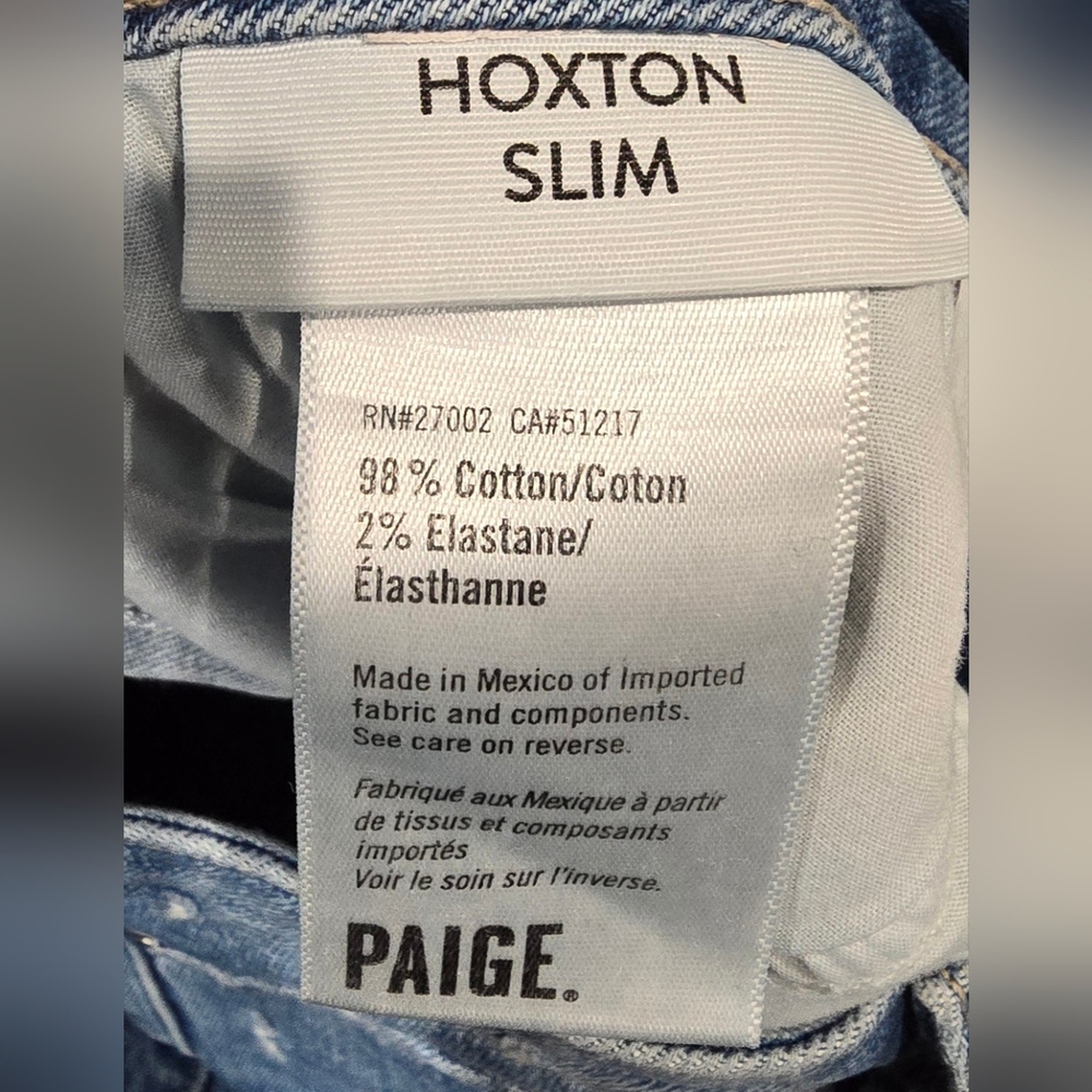 PAIGE Hoxton Slim High Waisted Jeans Size 29 - Picture 7 of 7